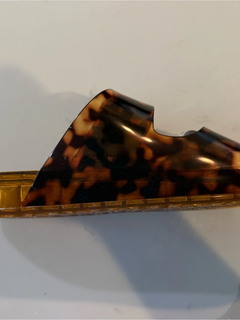 Dolce Vita Tortoiseshell Brown Clear Buckle Slide Sandals